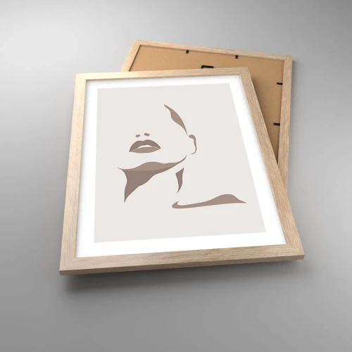 Poster in light oak frame - Created with Light and Shadow - 30x40 cm