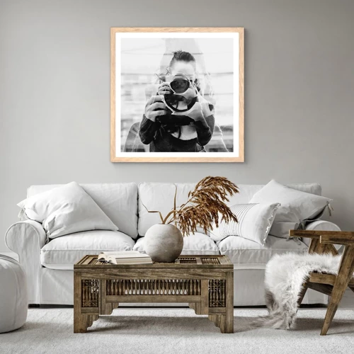 Poster in light oak frame - Creator and the Creation - 40x40 cm