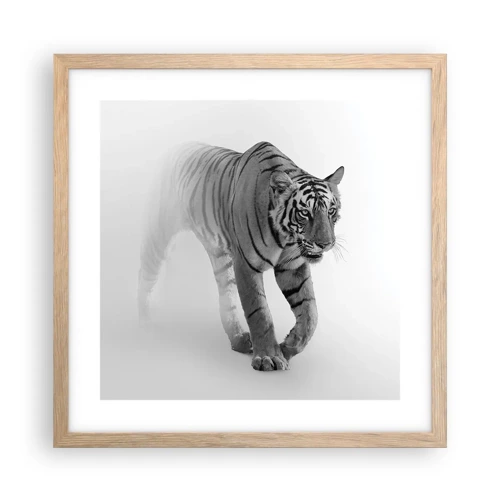 Poster in light oak frame - Crouching in Fog - 40x40 cm