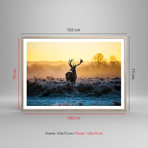 Poster in light oak frame - Crowned in Its Kingdom - 100x70 cm