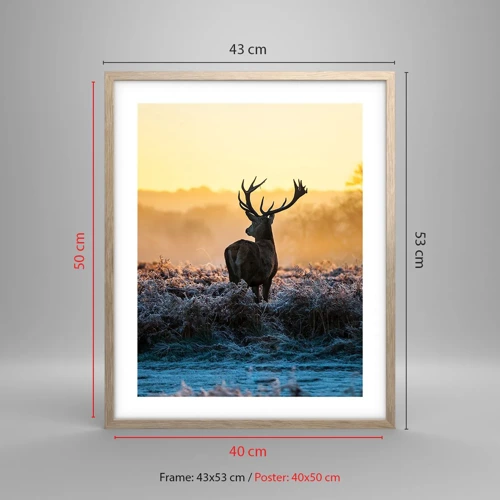 Poster in light oak frame - Crowned in Its Kingdom - 40x50 cm