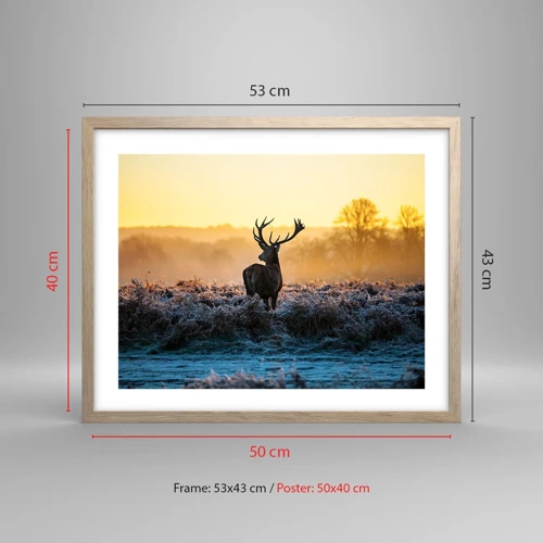 Poster in light oak frame - Crowned in Its Kingdom - 50x40 cm