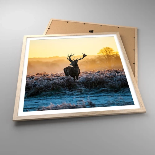 Poster in light oak frame - Crowned in Its Kingdom - 60x60 cm