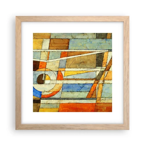 Poster in light oak frame - Cubism on a Construction Site - 30x30 cm