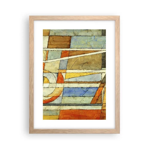 Poster in light oak frame - Cubism on a Construction Site - 30x40 cm