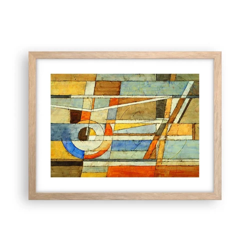 Poster in light oak frame - Cubism on a Construction Site - 40x30 cm