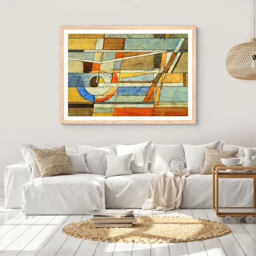 Poster in light oak frame - Cubism on a Construction Site - 40x30 cm