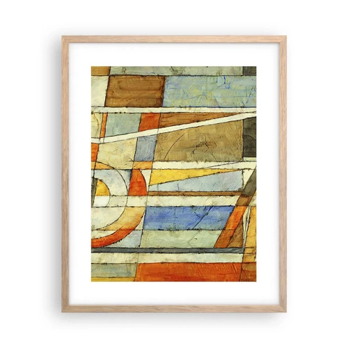 Poster in light oak frame - Cubism on a Construction Site - 40x50 cm