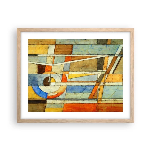 Poster in light oak frame - Cubism on a Construction Site - 50x40 cm