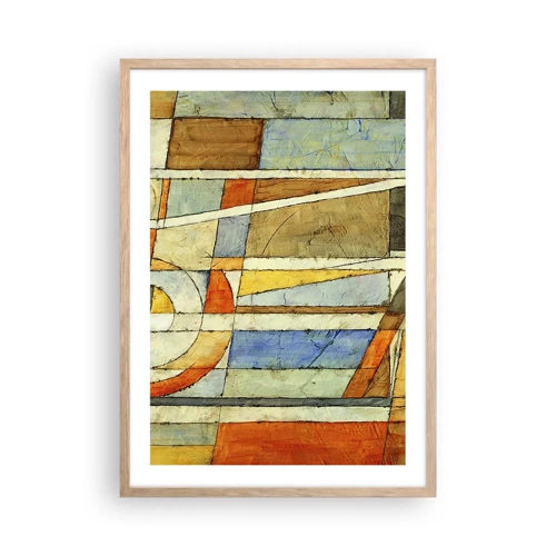 Poster in light oak frame - Cubism on a Construction Site - 50x70 cm