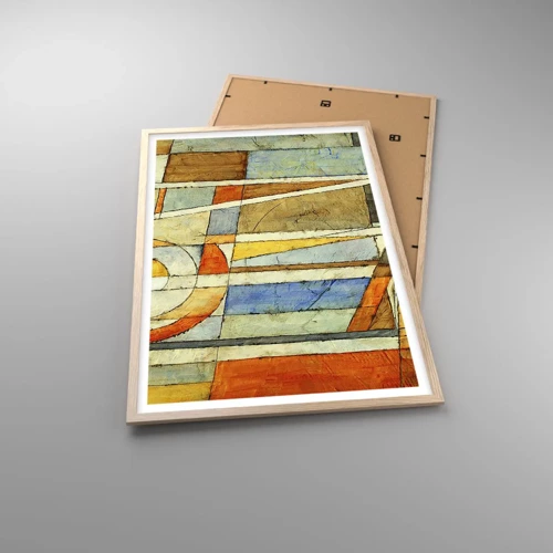 Poster in light oak frame - Cubism on a Construction Site - 61x91 cm