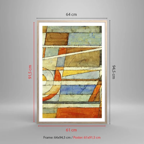 Poster in light oak frame - Cubism on a Construction Site - 61x91 cm