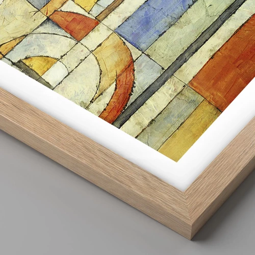 Poster in light oak frame - Cubism on a Construction Site - 61x91 cm