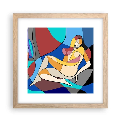 Poster in light oak frame - Cubist Nude - 30x30 cm