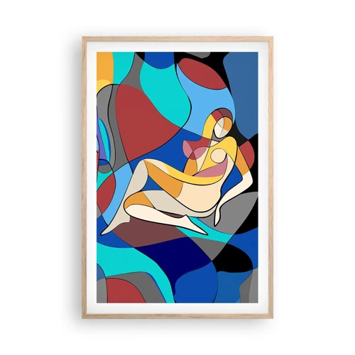 Poster in light oak frame - Cubist Nude - 61x91 cm