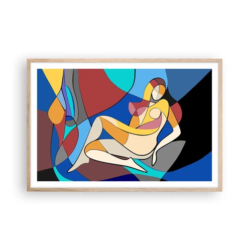 Poster in light oak frame - Cubist Nude - 91x61 cm