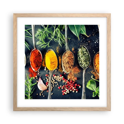 Poster in light oak frame - Culinary Magic - 40x40 cm