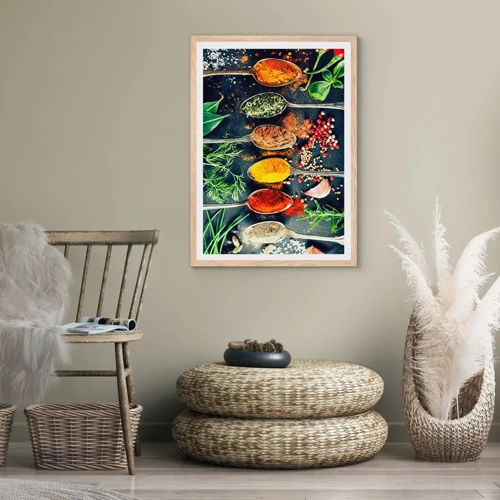 Poster in light oak frame - Culinary Magic - 70x100 cm