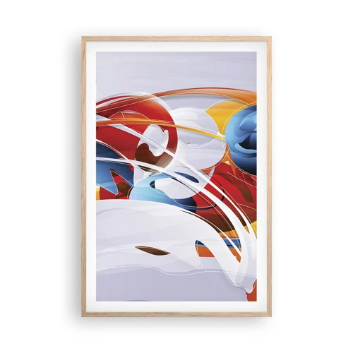 Poster in light oak frame - Dance of Elements - 61x91 cm