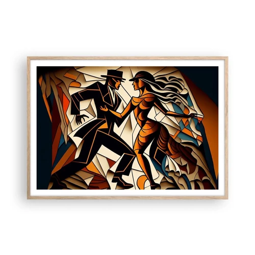 Poster in light oak frame - Dance of Passion  - 100x70 cm