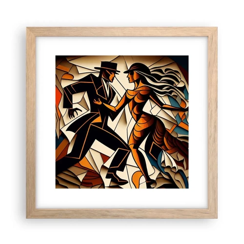 Poster in light oak frame - Dance of Passion  - 30x30 cm