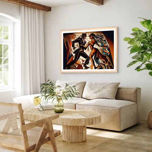 Poster in light oak frame - Dance of Passion  - 40x30 cm