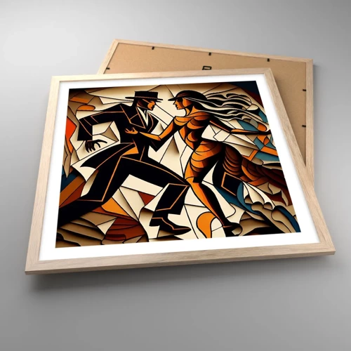 Poster in light oak frame - Dance of Passion  - 50x50 cm