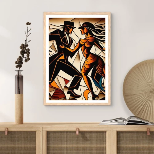 Poster in light oak frame - Dance of Passion  - 50x70 cm