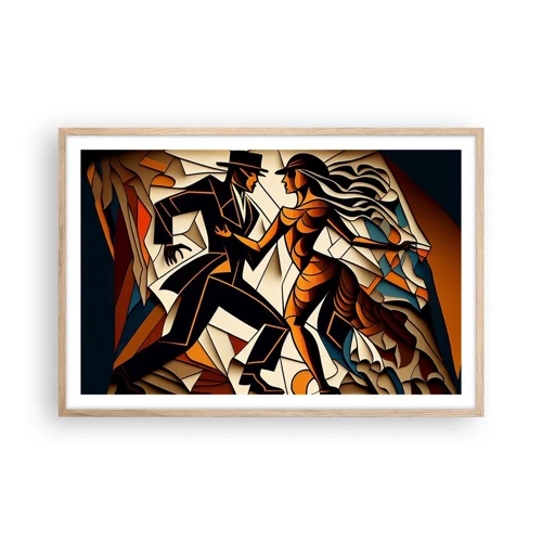 Poster in light oak frame - Dance of Passion  - 91x61 cm