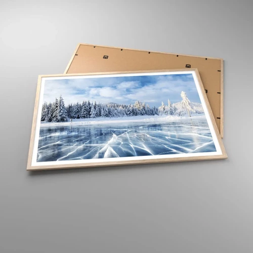 Poster in light oak frame - Dazling and Crystalline View - 100x70 cm