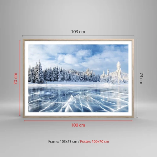 Poster in light oak frame - Dazling and Crystalline View - 100x70 cm