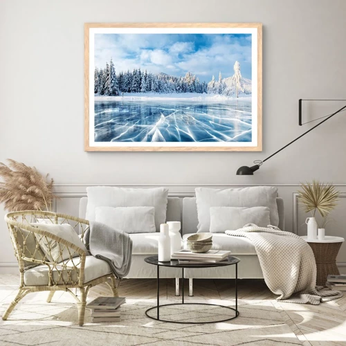 Poster in light oak frame - Dazling and Crystalline View - 100x70 cm