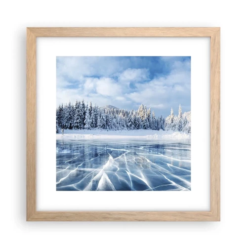 Poster in light oak frame - Dazling and Crystalline View - 30x30 cm