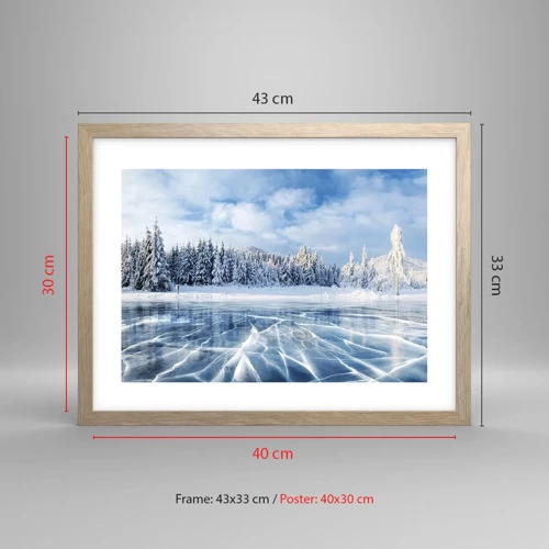 Poster in light oak frame - Dazling and Crystalline View - 40x30 cm