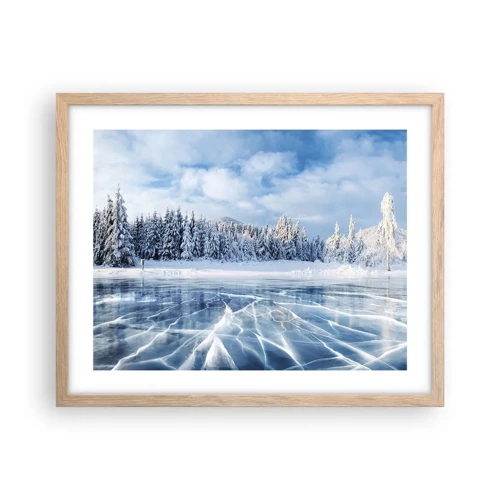 Poster in light oak frame - Dazling and Crystalline View - 50x40 cm