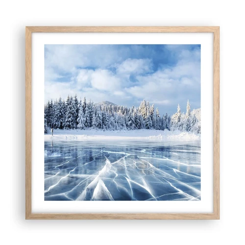 Poster in light oak frame - Dazling and Crystalline View - 50x50 cm