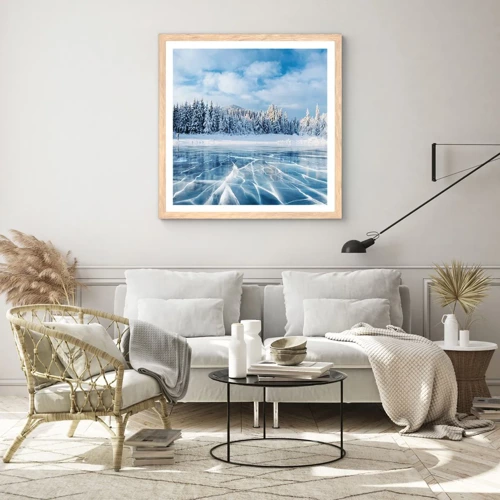 Poster in light oak frame - Dazling and Crystalline View - 50x50 cm