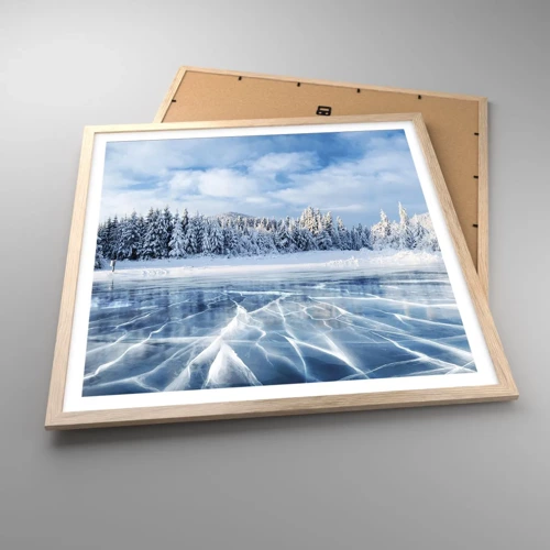 Poster in light oak frame - Dazling and Crystalline View - 60x60 cm