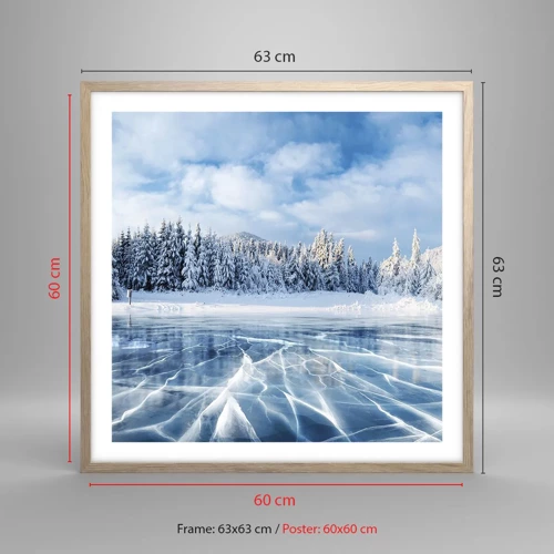 Poster in light oak frame - Dazling and Crystalline View - 60x60 cm