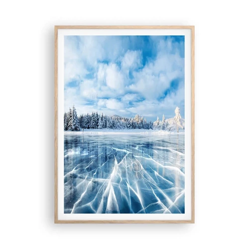 Poster in light oak frame - Dazling and Crystalline View - 70x100 cm