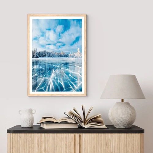 Poster in light oak frame - Dazling and Crystalline View - 70x100 cm