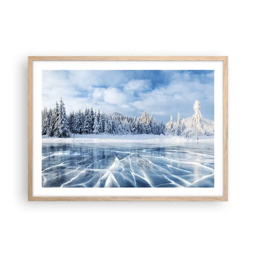 Poster in light oak frame - Dazling and Crystalline View - 70x50 cm