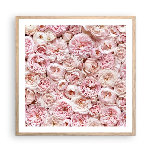 Poster in light oak frame - Decked with Roses - 60x60 cm