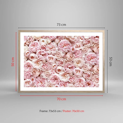Poster in light oak frame - Decked with Roses - 70x50 cm