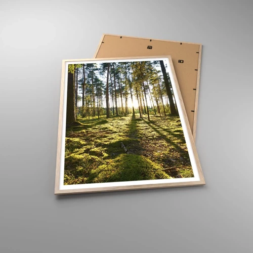 Poster in light oak frame - Deep in the Forest - 70x100 cm