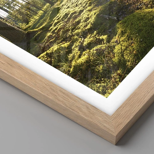 Poster in light oak frame - Deep in the Forest - 70x100 cm