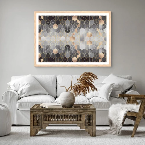 Poster in light oak frame - Diamond Composition - 40x30 cm