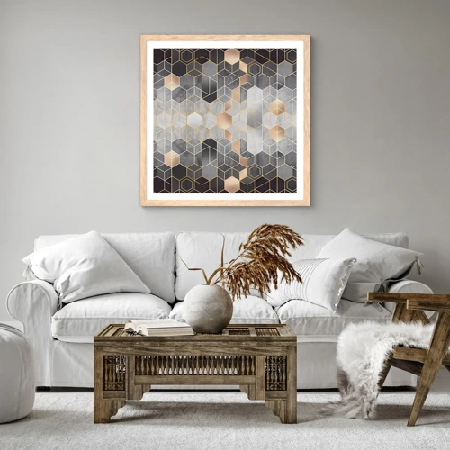 Poster in light oak frame - Diamond Composition - 40x40 cm