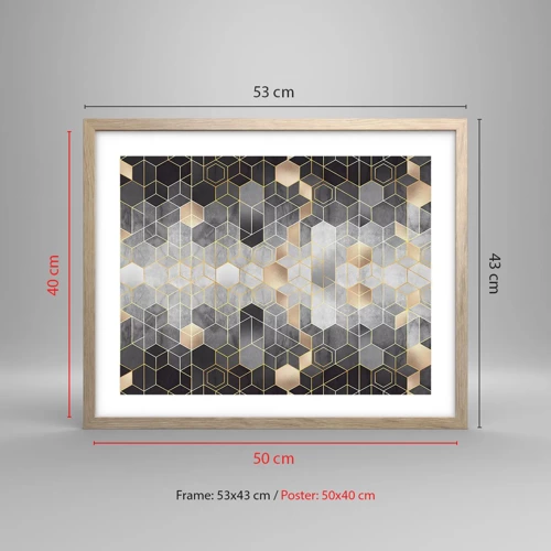 Poster in light oak frame - Diamond Composition - 50x40 cm