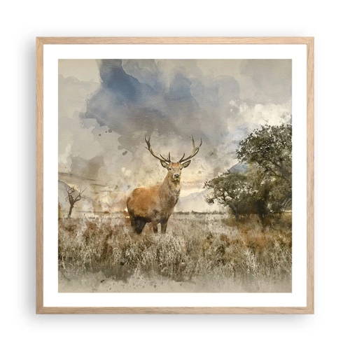 Poster in light oak frame - Dignity - Strength - Majesty - 60x60 cm